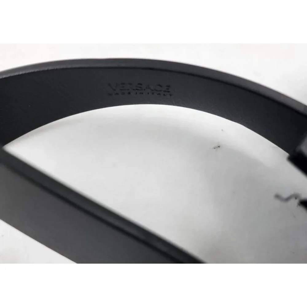 Versace Greca Belt Men's 105/42 Black Buckle Closure